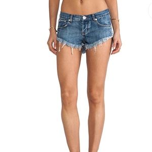 One Teaspoon Bonitas Cobain Cut Off Denim Shorts